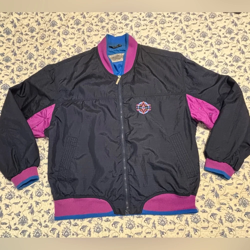 Vintage Head Sportswear worldwide men’s Jacket size L Navy and Pink